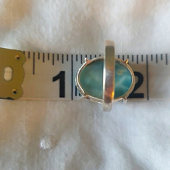 Stunning Larimar 925 Sterling Silver Scroll Ring - Picture 11 of 12